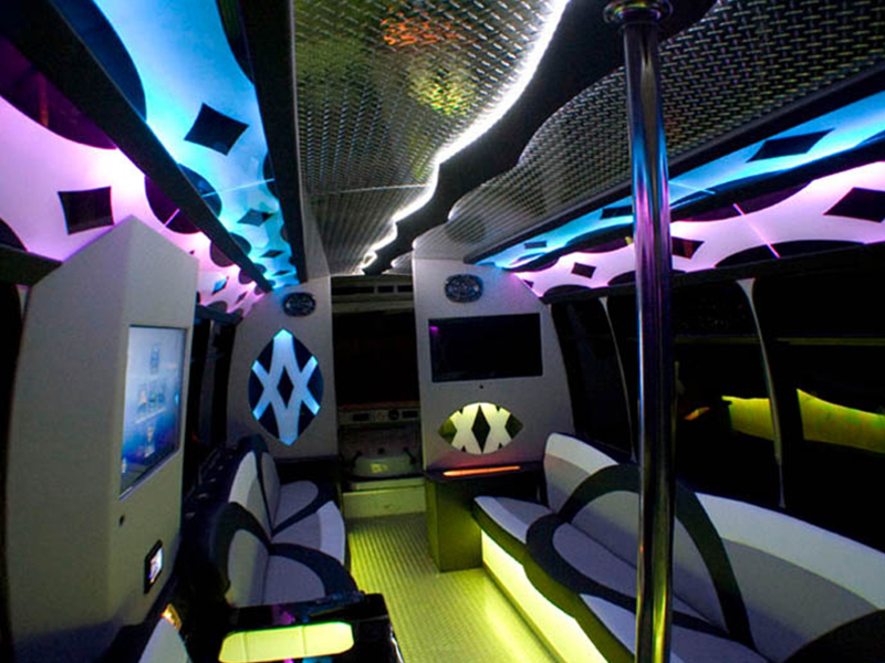 Inisde a party bus